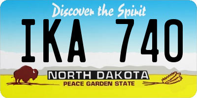ND license plate IKA740
