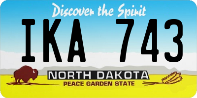 ND license plate IKA743
