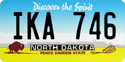 ND license plate IKA746