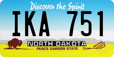 ND license plate IKA751