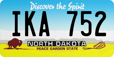 ND license plate IKA752