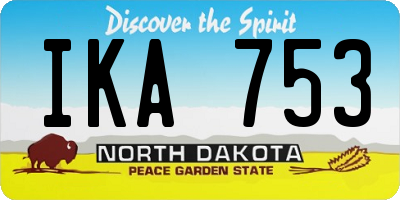 ND license plate IKA753