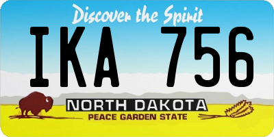 ND license plate IKA756