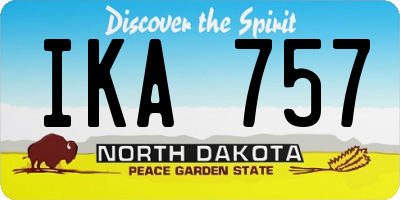 ND license plate IKA757