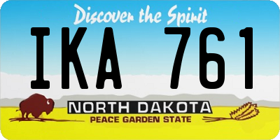 ND license plate IKA761