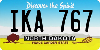 ND license plate IKA767