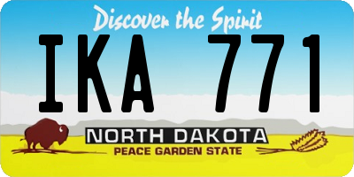 ND license plate IKA771