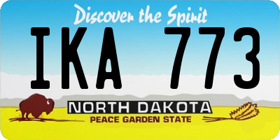 ND license plate IKA773