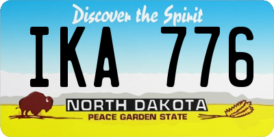ND license plate IKA776