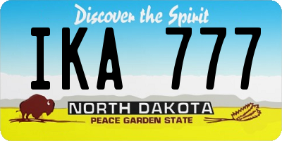 ND license plate IKA777