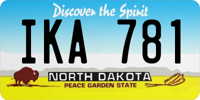 ND license plate IKA781