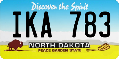 ND license plate IKA783