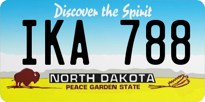 ND license plate IKA788
