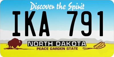 ND license plate IKA791