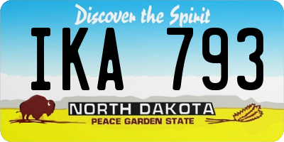ND license plate IKA793