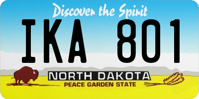 ND license plate IKA801