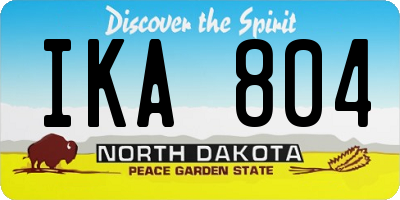 ND license plate IKA804