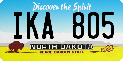 ND license plate IKA805