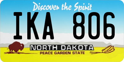 ND license plate IKA806