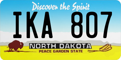ND license plate IKA807