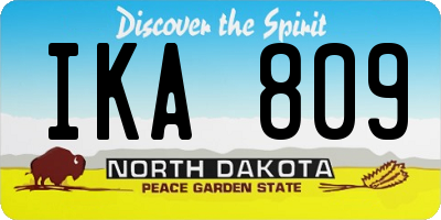 ND license plate IKA809