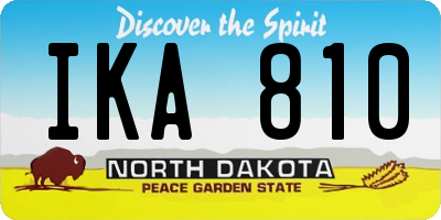 ND license plate IKA810