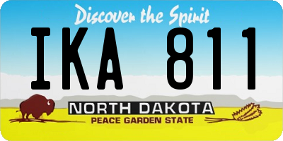 ND license plate IKA811