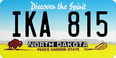 ND license plate IKA815