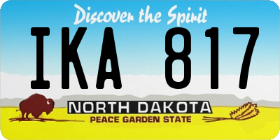 ND license plate IKA817