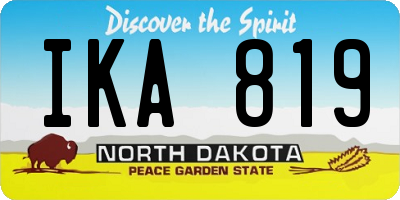 ND license plate IKA819