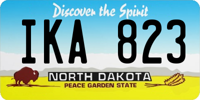 ND license plate IKA823