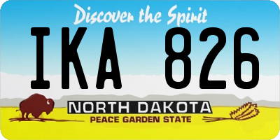 ND license plate IKA826