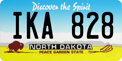 ND license plate IKA828
