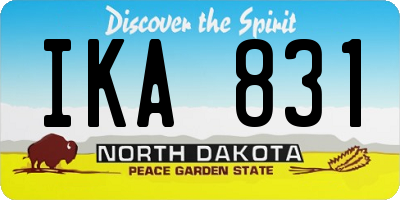 ND license plate IKA831