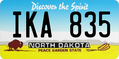 ND license plate IKA835