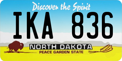 ND license plate IKA836