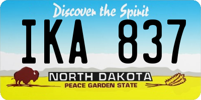 ND license plate IKA837