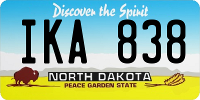 ND license plate IKA838