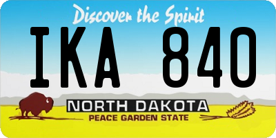 ND license plate IKA840