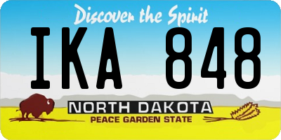 ND license plate IKA848