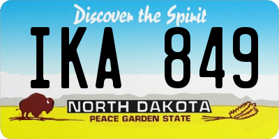 ND license plate IKA849