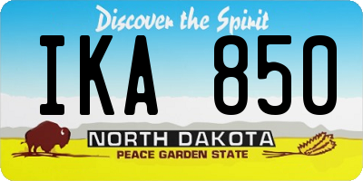 ND license plate IKA850