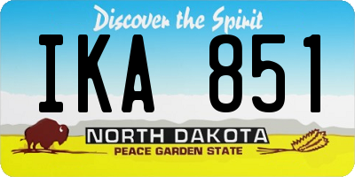 ND license plate IKA851