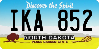 ND license plate IKA852