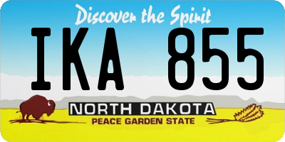 ND license plate IKA855