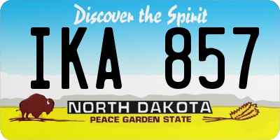ND license plate IKA857