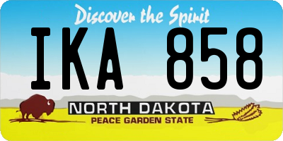 ND license plate IKA858