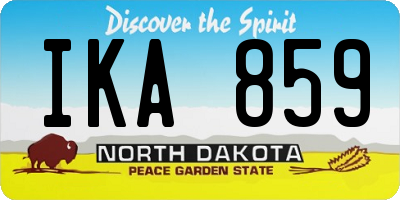 ND license plate IKA859