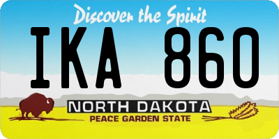 ND license plate IKA860