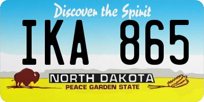ND license plate IKA865